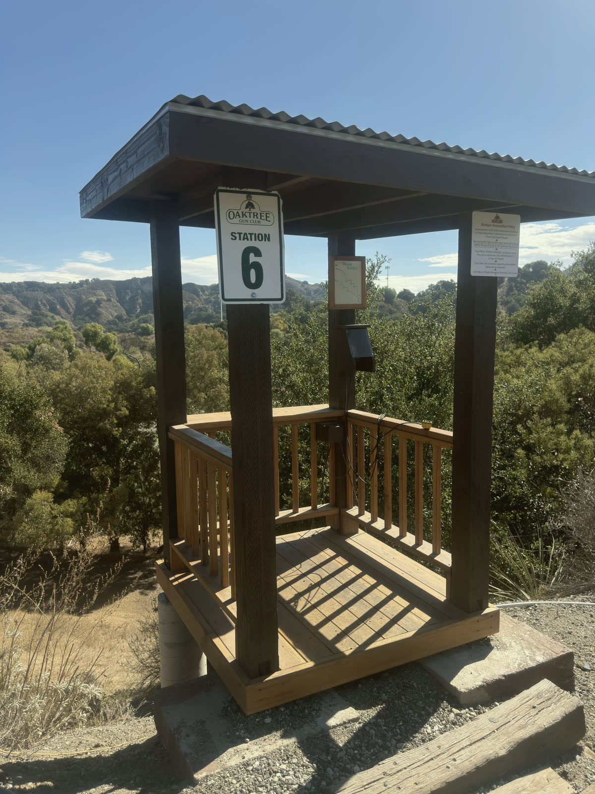 The stand at station 6, its number on the post.